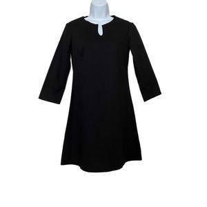 Sunhee Moon Women's Black Knee Length Long Sleeve 100% Wool Dress Size 1